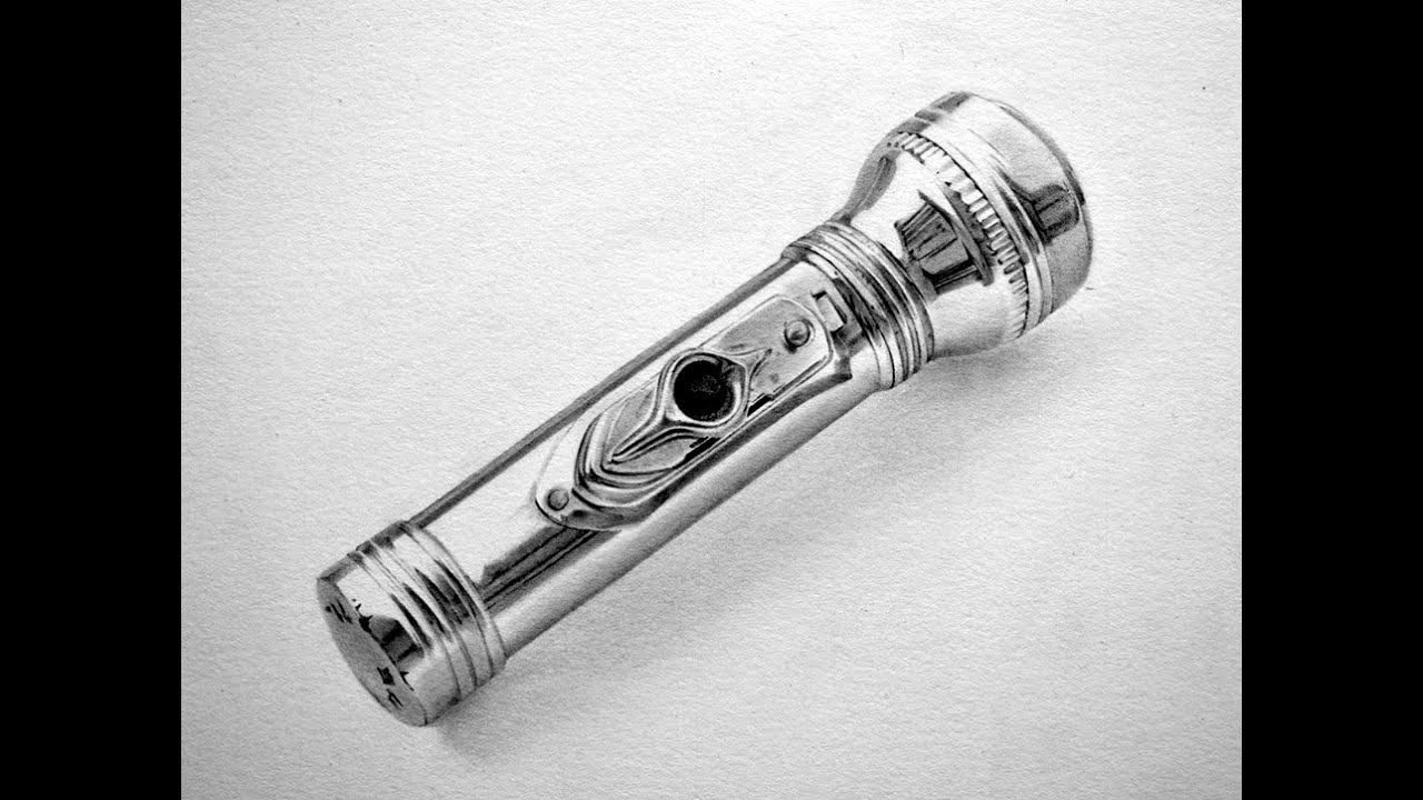1280x720 Draw A Matallic Torch Light - Flashlight Drawing