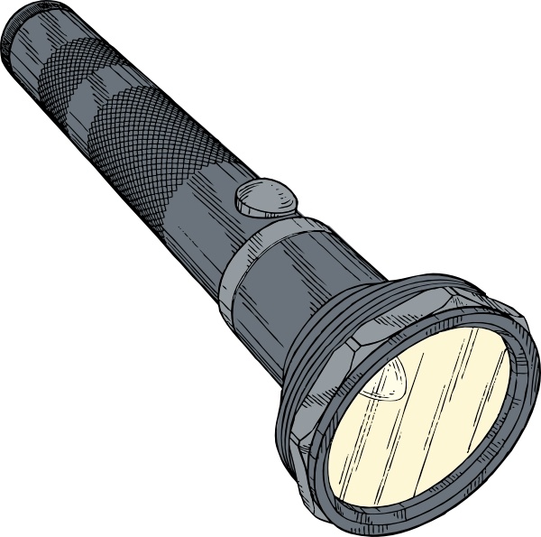 600x595 Flashlight Clip Art Free Vector In Open Office Drawing - Flashlight Drawing