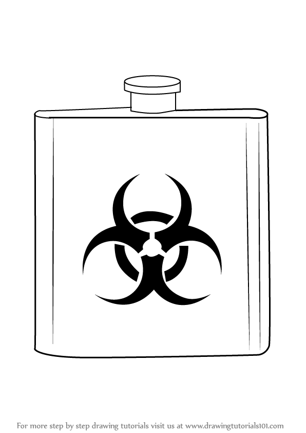 596x842 Learn How To Draw A Biohazard Flask - Flask Drawing