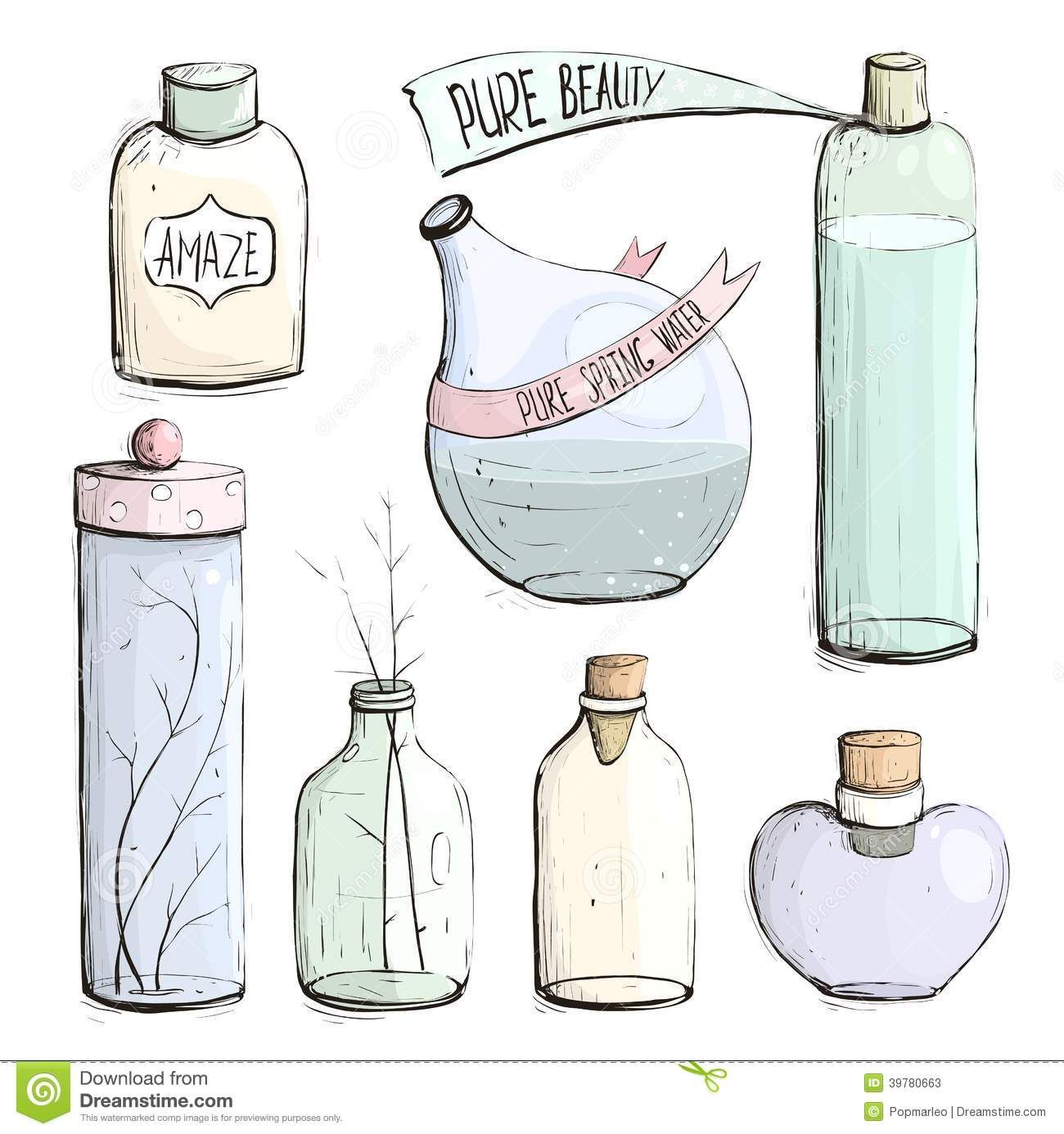 1300x1386 vintage perfume bottle drawing perfume bottles and flask artwork - Flask Drawing