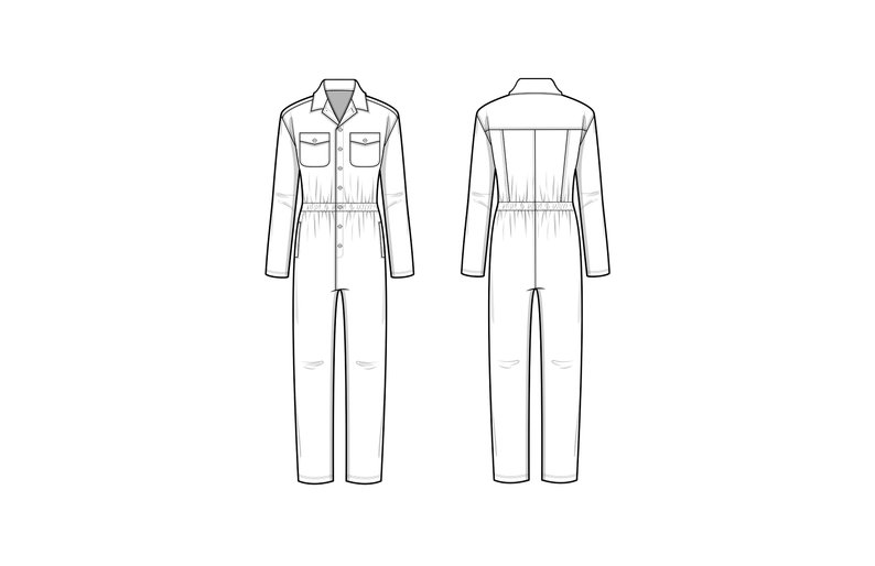 794x514 jumpsuit flat drawing etsy - Flat Drawing
