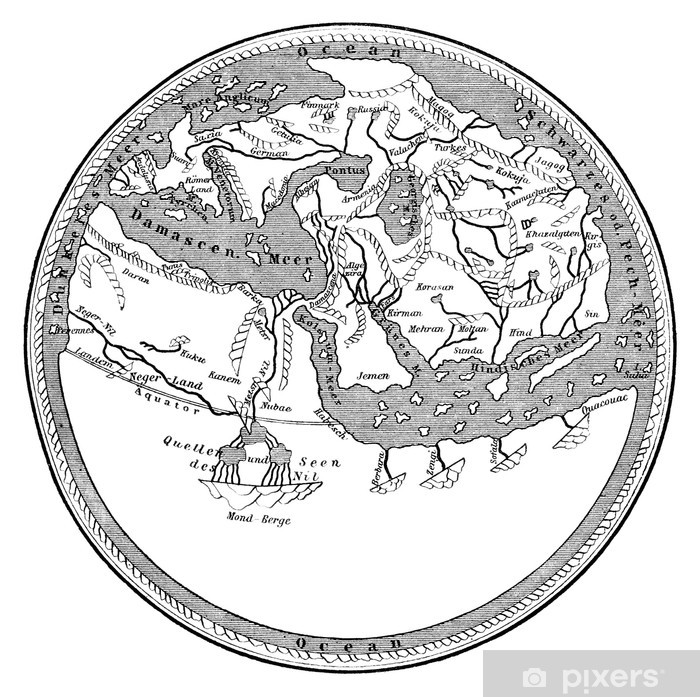 700x697 medieval map the ancient flat earth - Flat Earth Drawing