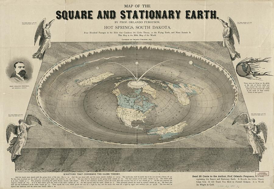 900x621 Antique Maps - Flat Earth Drawing