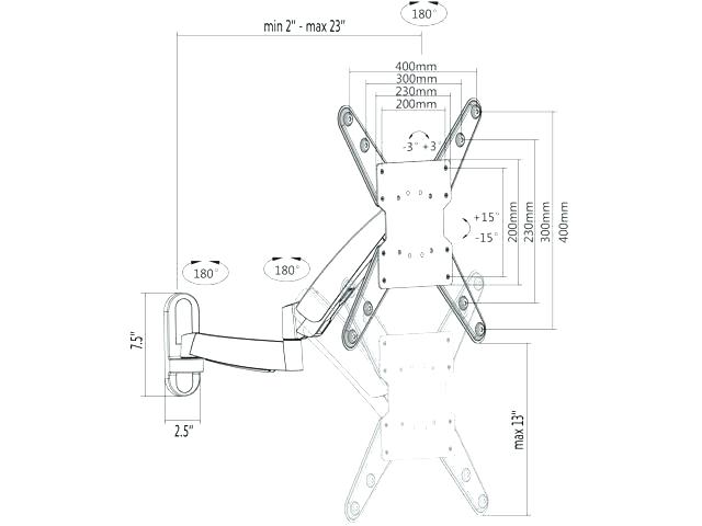 640x480 Flat Screen Tv Wall Mount Height Adjustable Ideal Proper - Flat Screen Tv Drawing