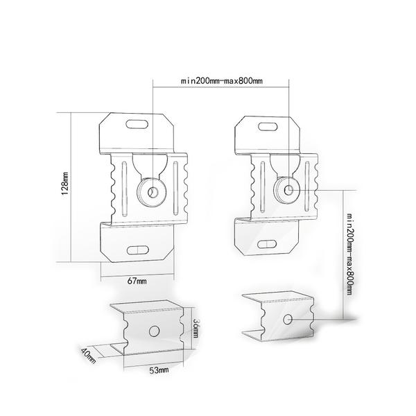 600x600 Goso Flat Screen Tv Mounting Bracket Hardware, Low Profile - Flat Screen Tv Drawing