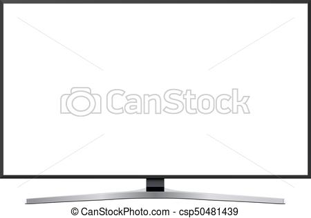 450x316 Tv Led Isolated Tv Led, Modern Television Isolated With White Screen - Flat Screen Tv Drawing