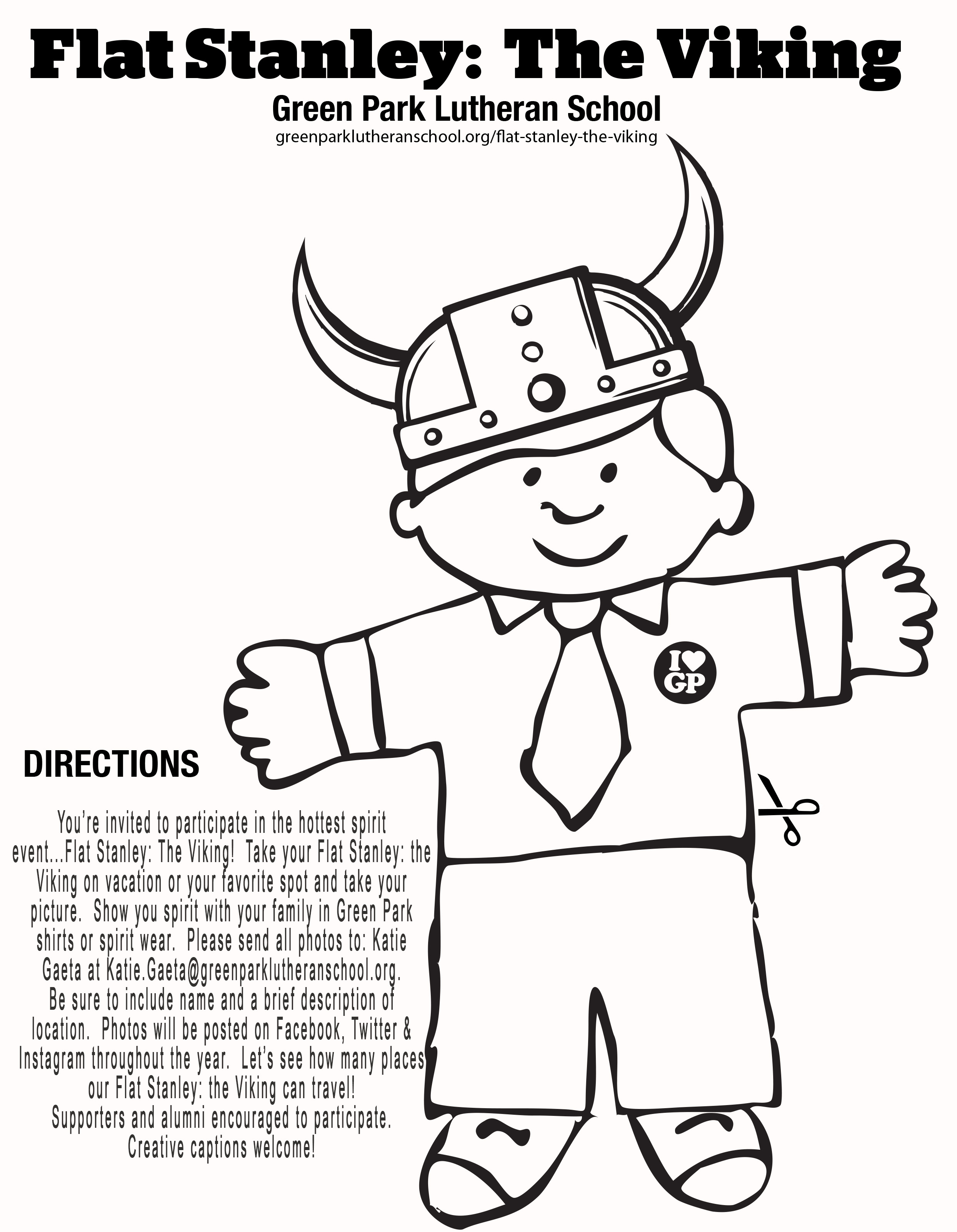 2488x3204 Show School Spirit With Flat Stanley The Viking - Flat Stanley Drawing