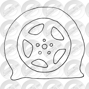 380x380 Flat Tire Outline For Classroom Therapy Use - Flat Tire Drawing