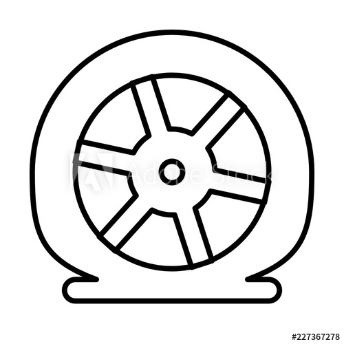 500x500 flat tire unhappy bad luck depression fail failure defeat vector - Flat Tire Drawing