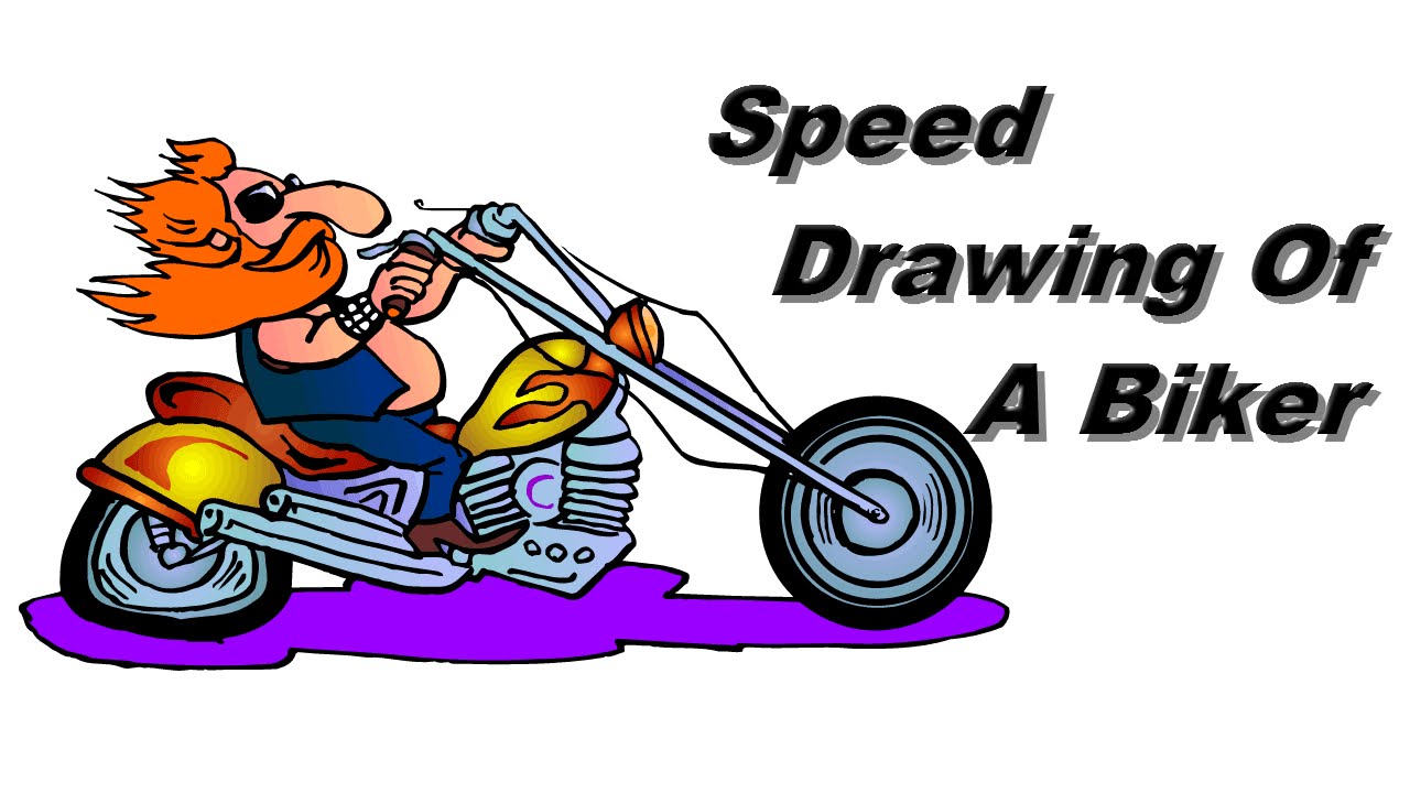 1280x720 speed drawing of a biker with a flat tire - Flat Tire Drawing