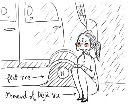 457x369 Susan Draws Flat Tire - Flat Tire Drawing