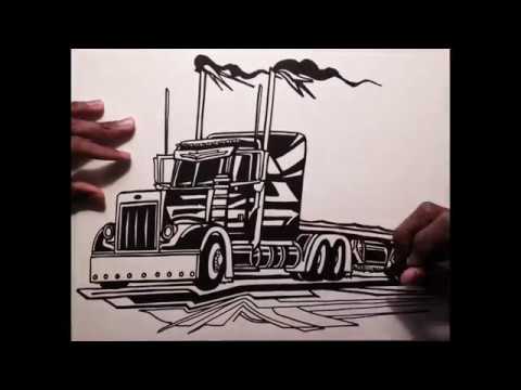 480x360 drawing trucks!!! peterbilt custom flatbed - Flatbed Truck Drawing