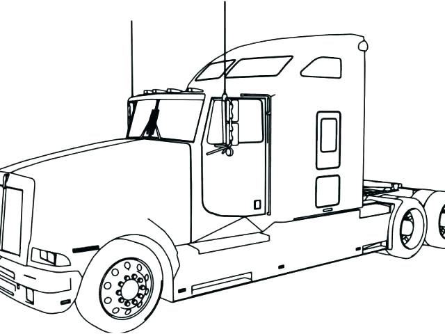 640x480 Coloring Pages For Adults Easy Girls Pdf Halloween Flatbed Truck - Flatbed Truck Drawing