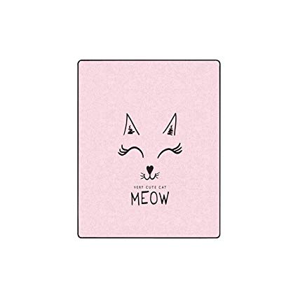 425x425 interestprint cute cat face drawing and meow sign - Fleece Drawing