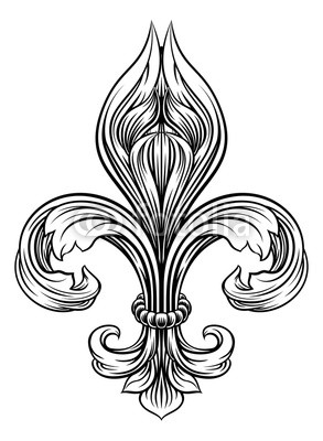 293x400 A Fleur De Lis Heraldic Coat Of Arms Graphic Design Element Buy - Fleur De Lis Drawing