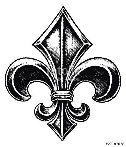 428x500 Gothic Fleur De Lis Stock Image And Royalty Free Vector - Fleur De Lis Drawing