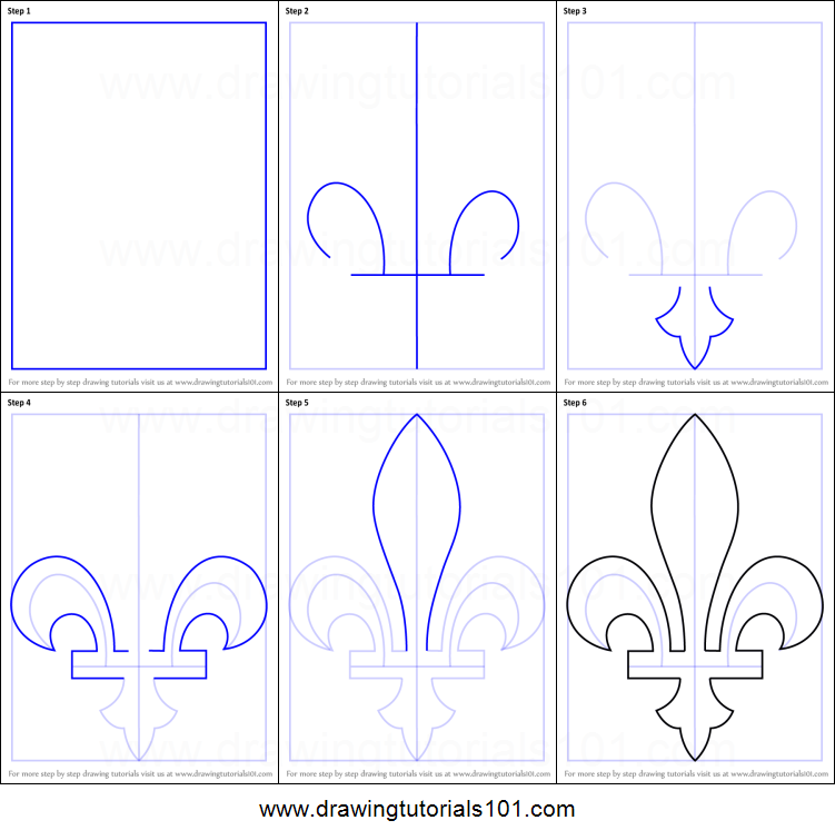 751x755 How To Draw Fleur De Lis Printable Step - Fleur De Lis Drawing