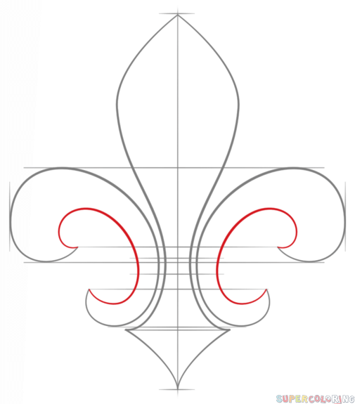 505x575 How To Draw A Fleur De Lis Step - Fleur De Lis Drawing