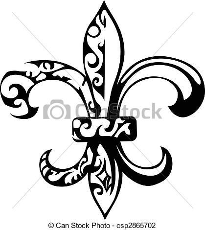 419x470 Huge Collection Of 'fleur De Lis Drawing' Download More Than - Fleur De Lis Line Drawing