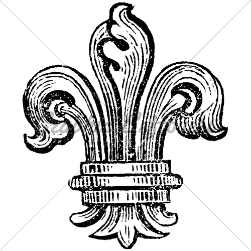 500x500 Vector Fleur De Lys Gl Stock Images - Fleur De Lys Drawing