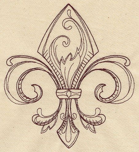 452x496 Vintage Fleur De Lis Tattoo Drawing Fleur De Lys - Fleur De Lys Drawing