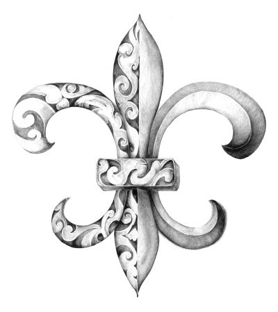 400x449 Drawing - Fleur De Lys Drawing