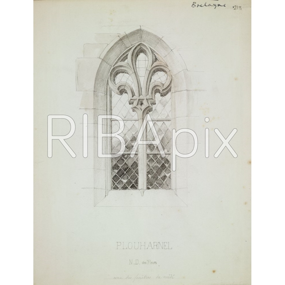 1000x1000 Church Of Notre Dame Des Fleurs, Plouharnel Study Of A Window - Fleur De Lys Drawing