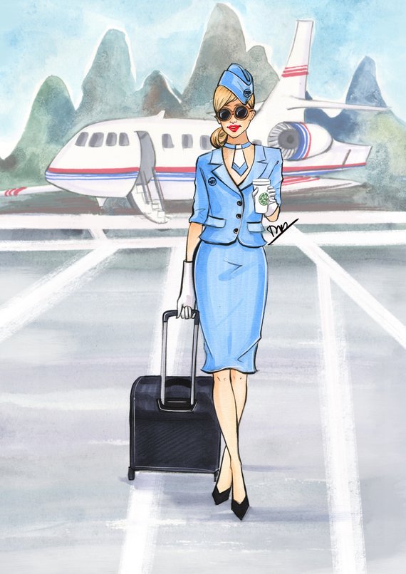 Flight Attendant Drawing at Explore collection of