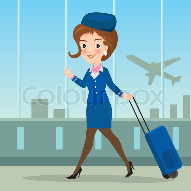 798x800 Flight Attendant Vector Illustration Stock Vector Colourbox - Flight Attendant Drawing
