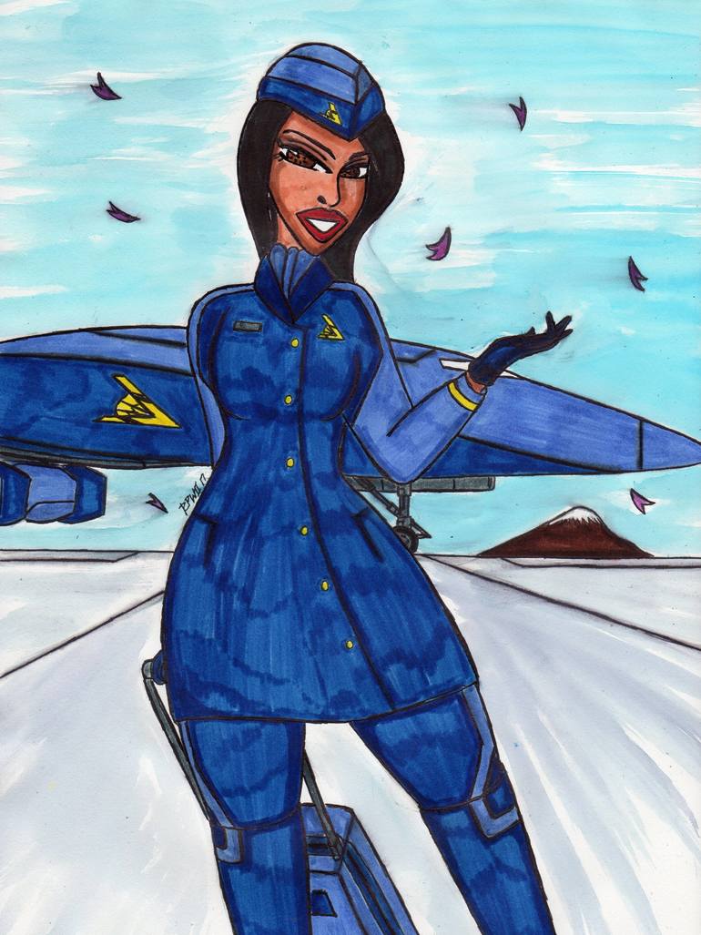 770x1027 Flight To Winter Wonderland Drawing - Flight Attendant Drawing