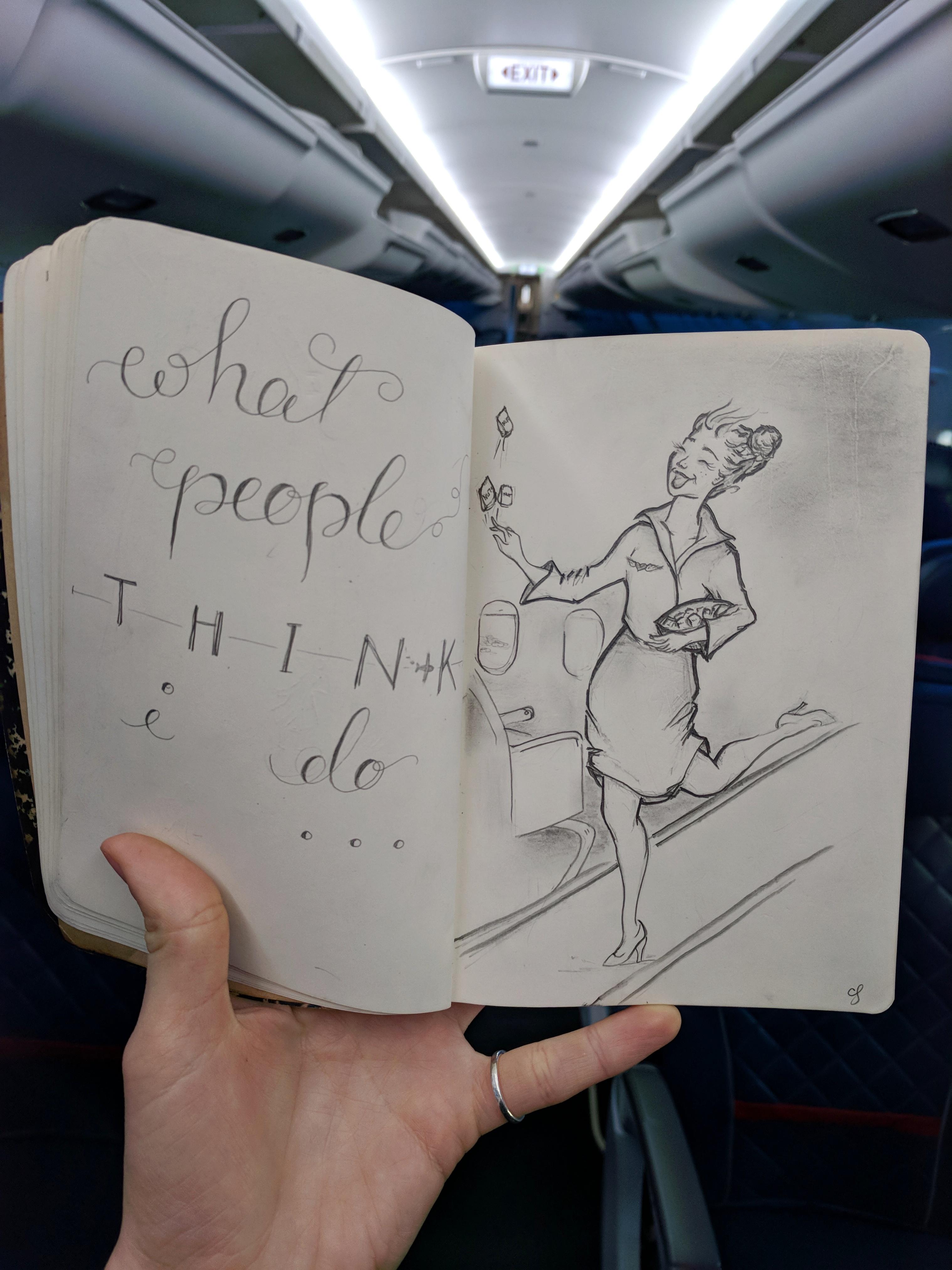 3036x4048 I Am A Flight Attendant Sketching Is My Stress Ball Drawing - Flight Attendant Drawing