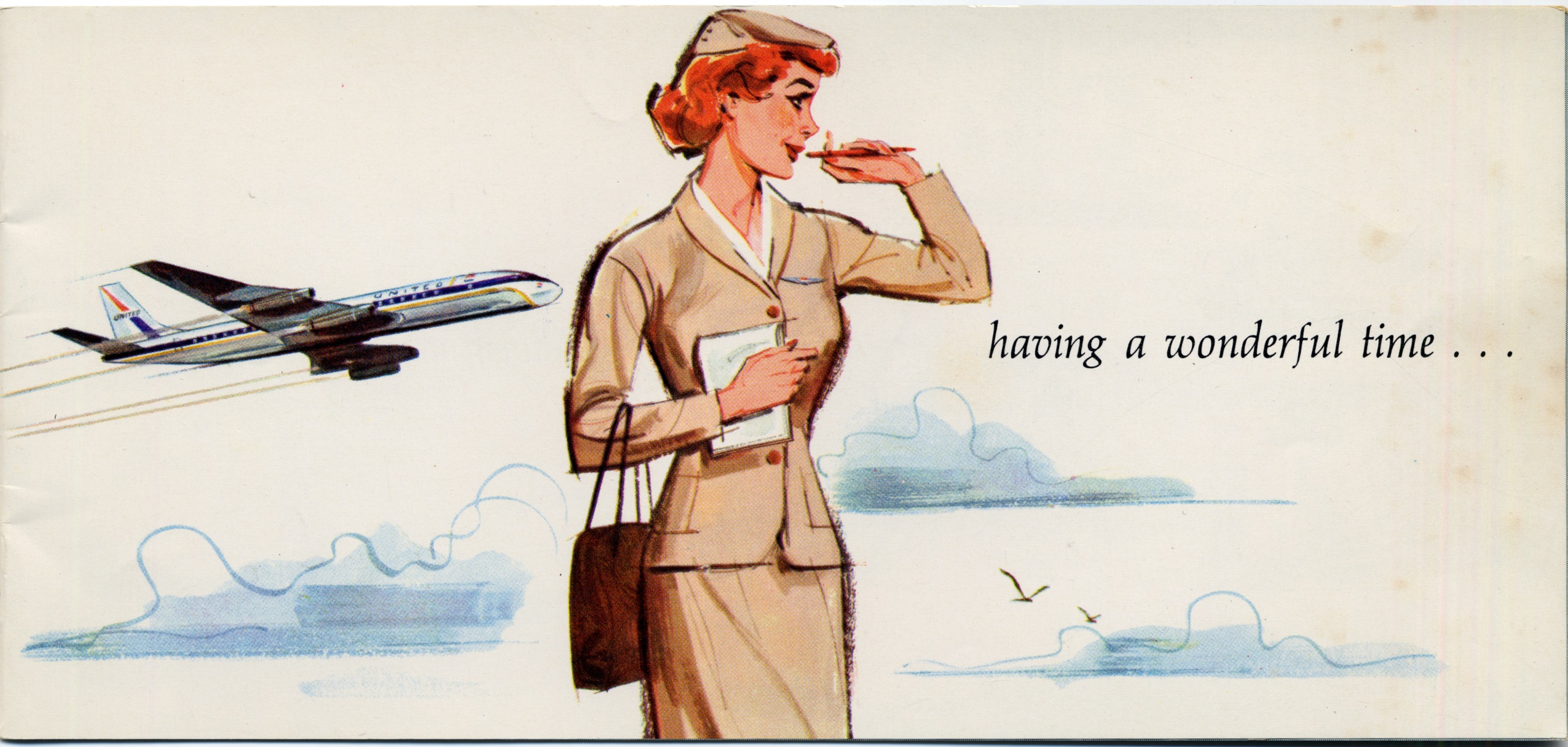 2551x1216 Flight Attendant Training Brochure United Air Lines San - Flight Attendant Drawing