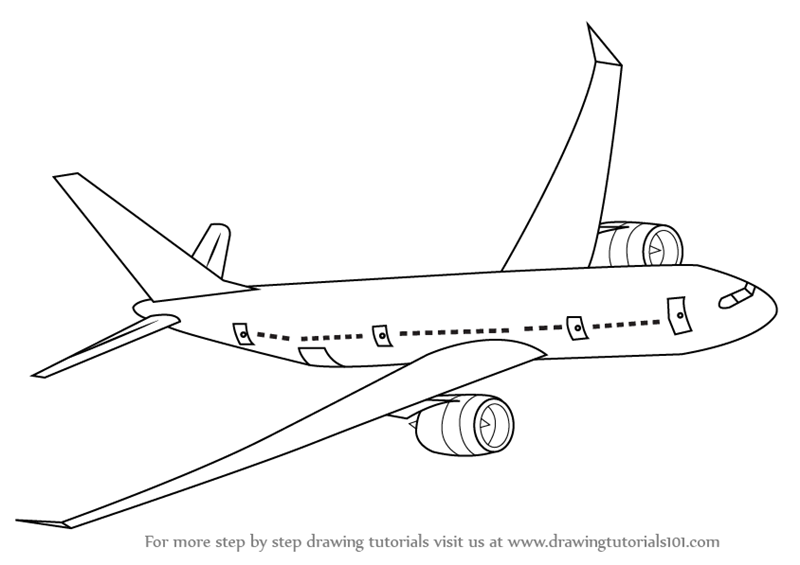 800x565 Aeroplane Drawing Step - Flight Drawing