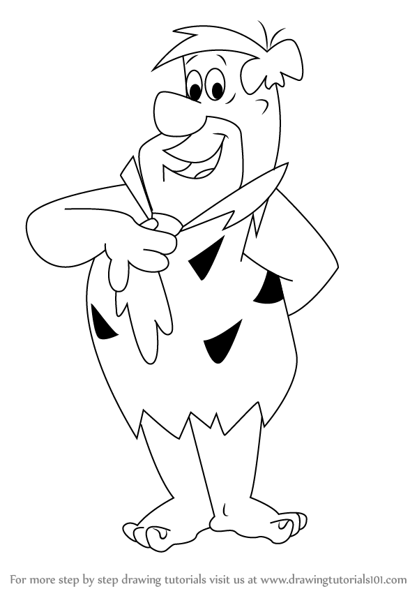 598x844 learn how to draw fred flintstone from the flintstones - Flintstones Drawings