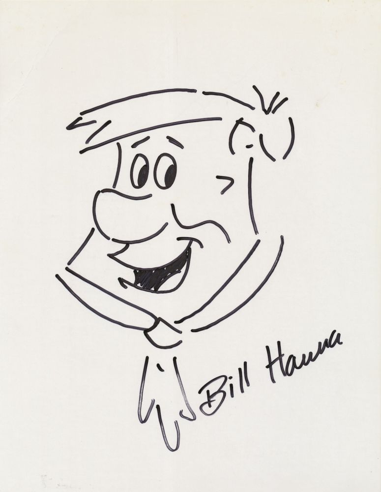 775x1000 william hanna, bill original signed drawing of fred flintstone - Flintstones Drawings