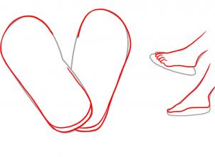 302x221 how to draw flip flops, step - Flip Flop Drawing