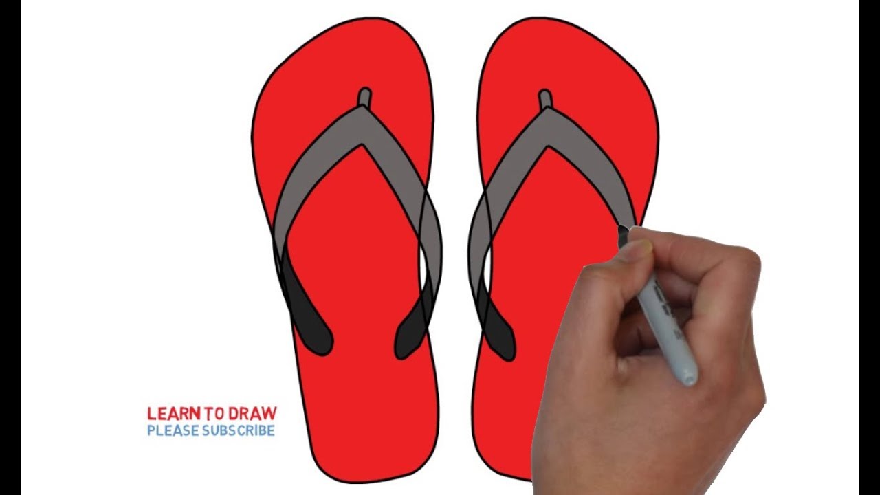 1280x720 how to draw a flip flops step - Flip Flop Drawing