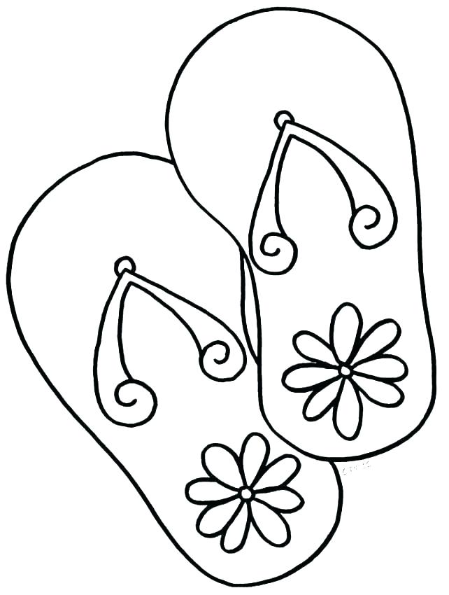 642x850 flip flop coloring pages page - Flip Flop Drawing