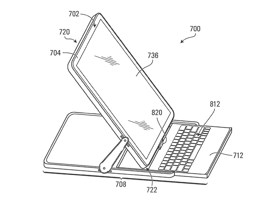 940x705 blackberry patent details flip phone keyboard cover concept - Flip Phone Drawing