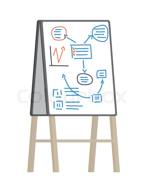 611x800 White Flip Chart With Plan And Stock Vector Colourbox - Flipchart Drawing