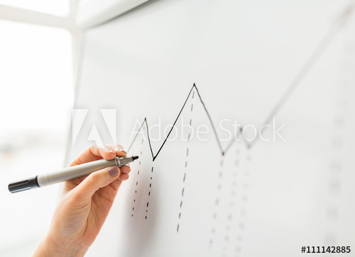 500x363 Close Up Of Hand Drawing Graph On Flip Chart - Flipchart Drawing
