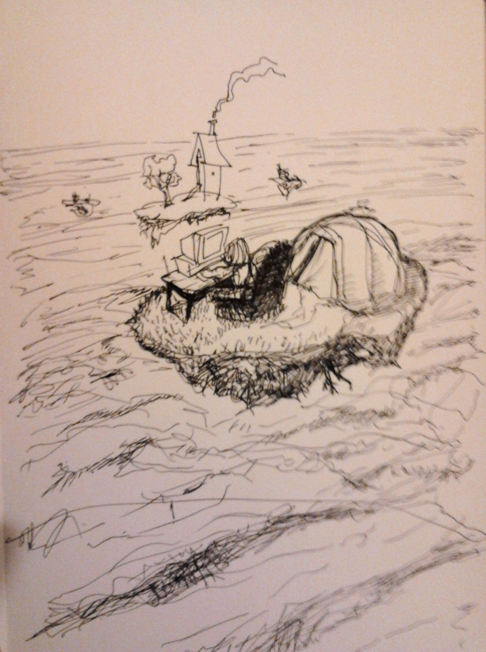 955x1280 drawing a day floating islands with people and stuff - Floating Island Drawing