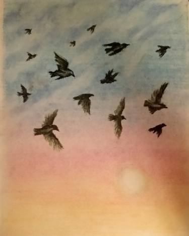 375x469 sunset flock drawing - Flock Drawing