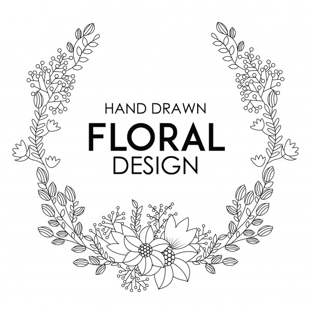 626x626 hand drawn floral design vector free download - Floral Design Drawing