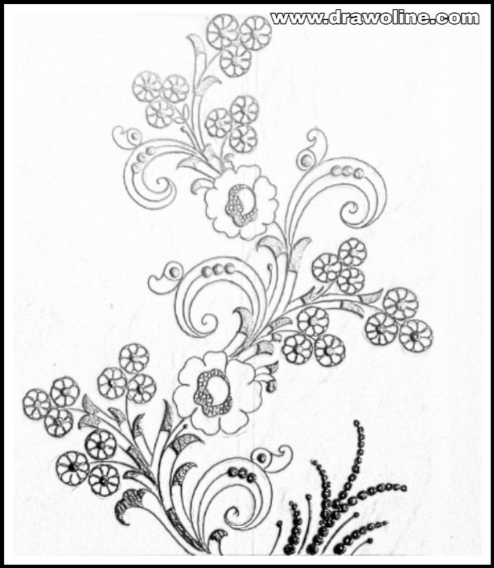 Floral Design Drawing at PaintingValley.com | Explore collection of ...