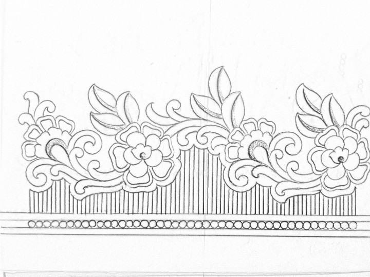 720x540 saree border design drawing for embroiderydraw saree borders - Floral Design Drawing