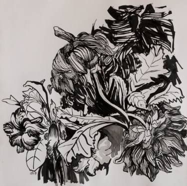 375x374 original illustration floral drawings for sale saatchi art - Floral Drawings