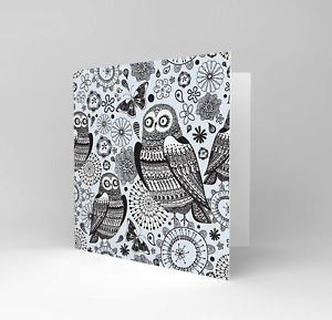 300x289 owl design drawing bird animal floral flower blank greetings - Floral Pattern Drawing