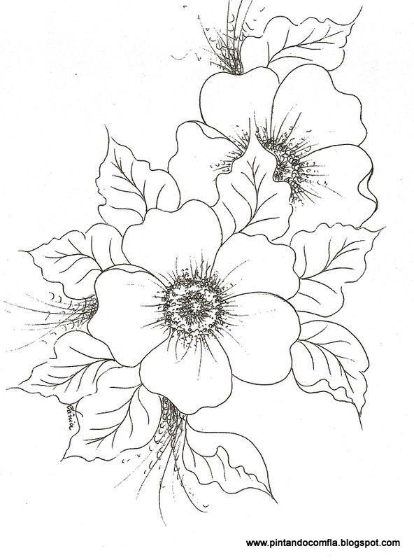 592x800 Diversos Riscos - Floral Print Drawing