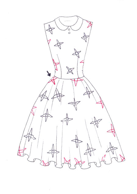 450x637 How To Draw Floral Print I Draw Fashion - Floral Print Drawing